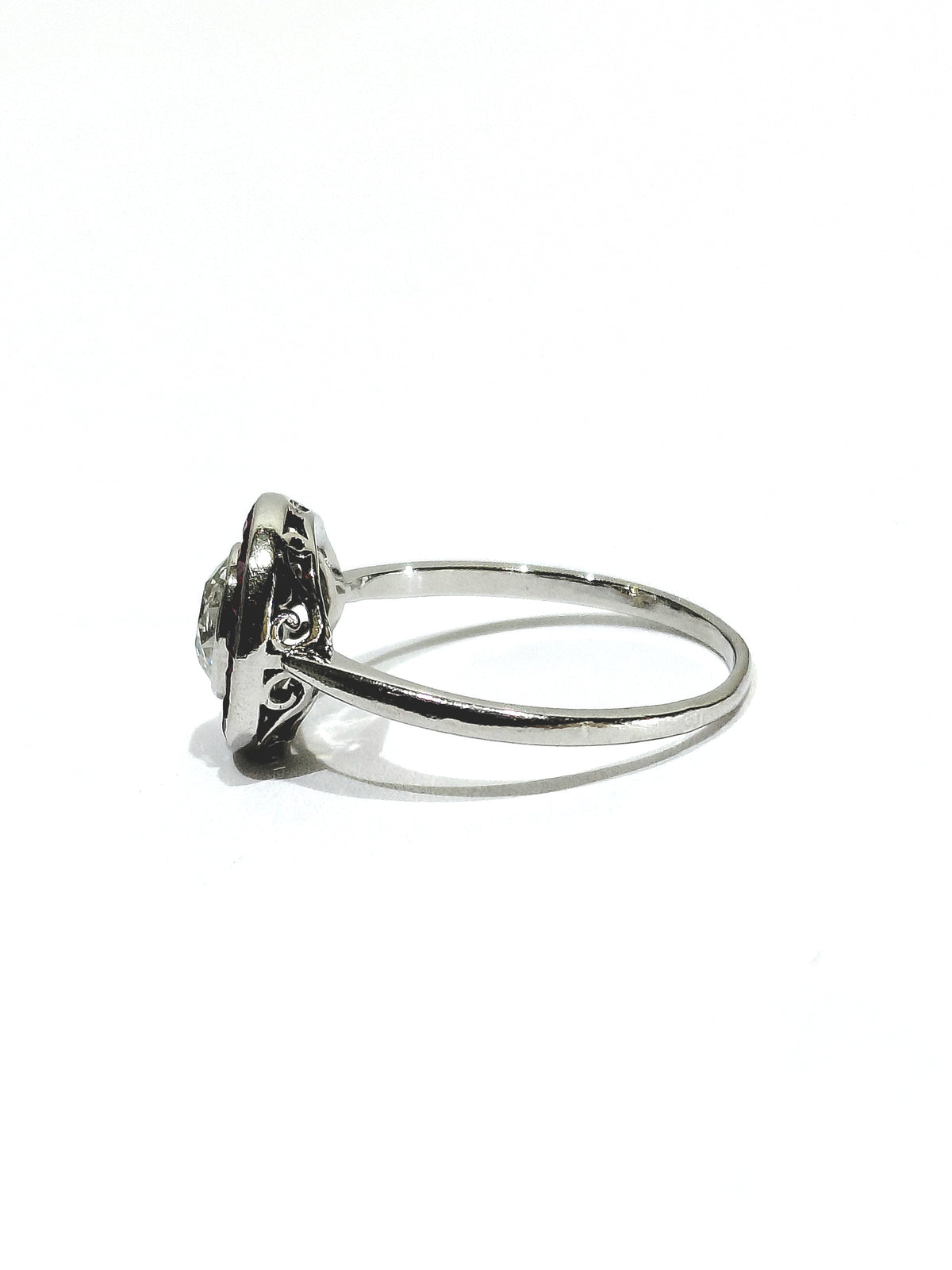 Platinum, Ruby, and Diamond Target Ring