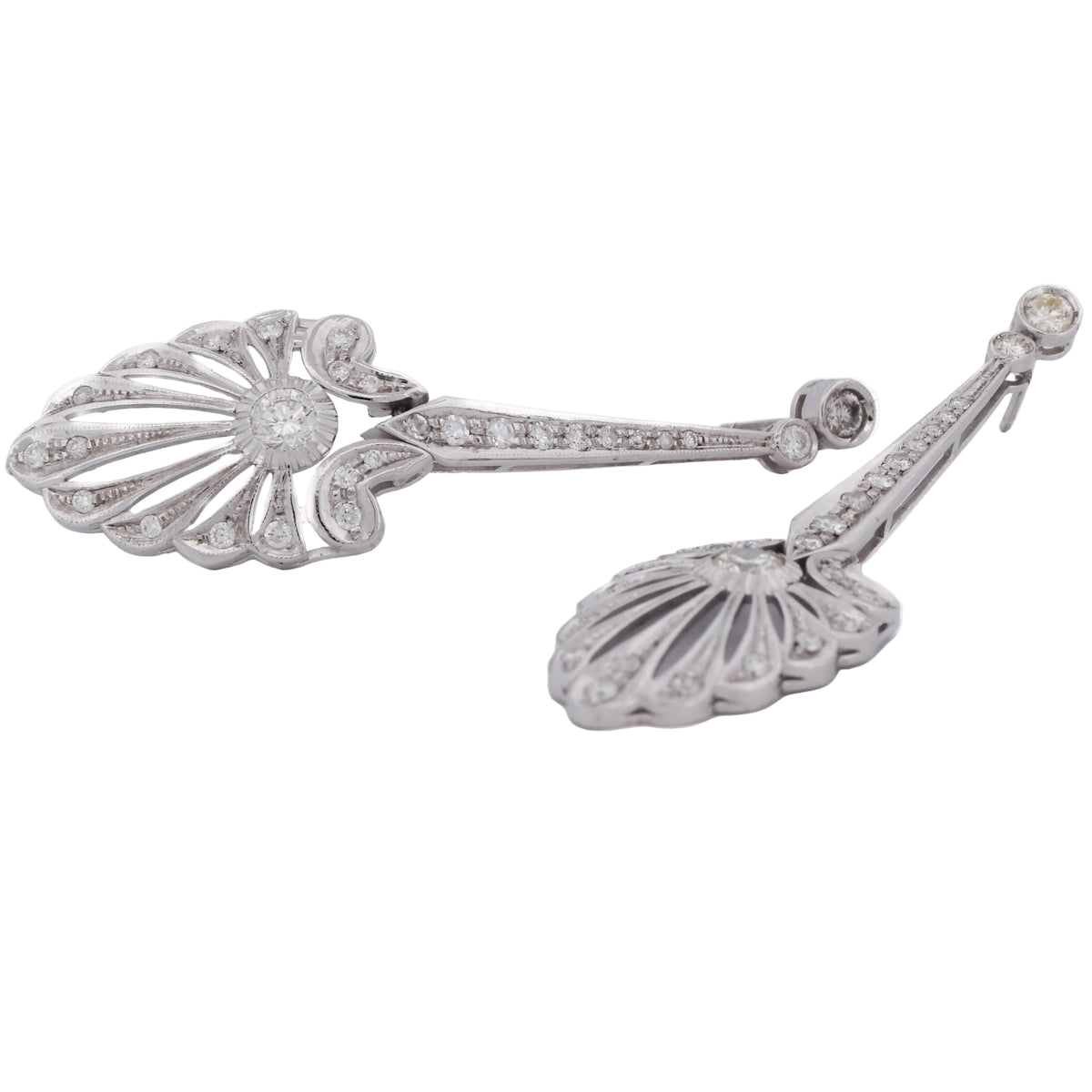 White Gold and Diamond Drop Earrings