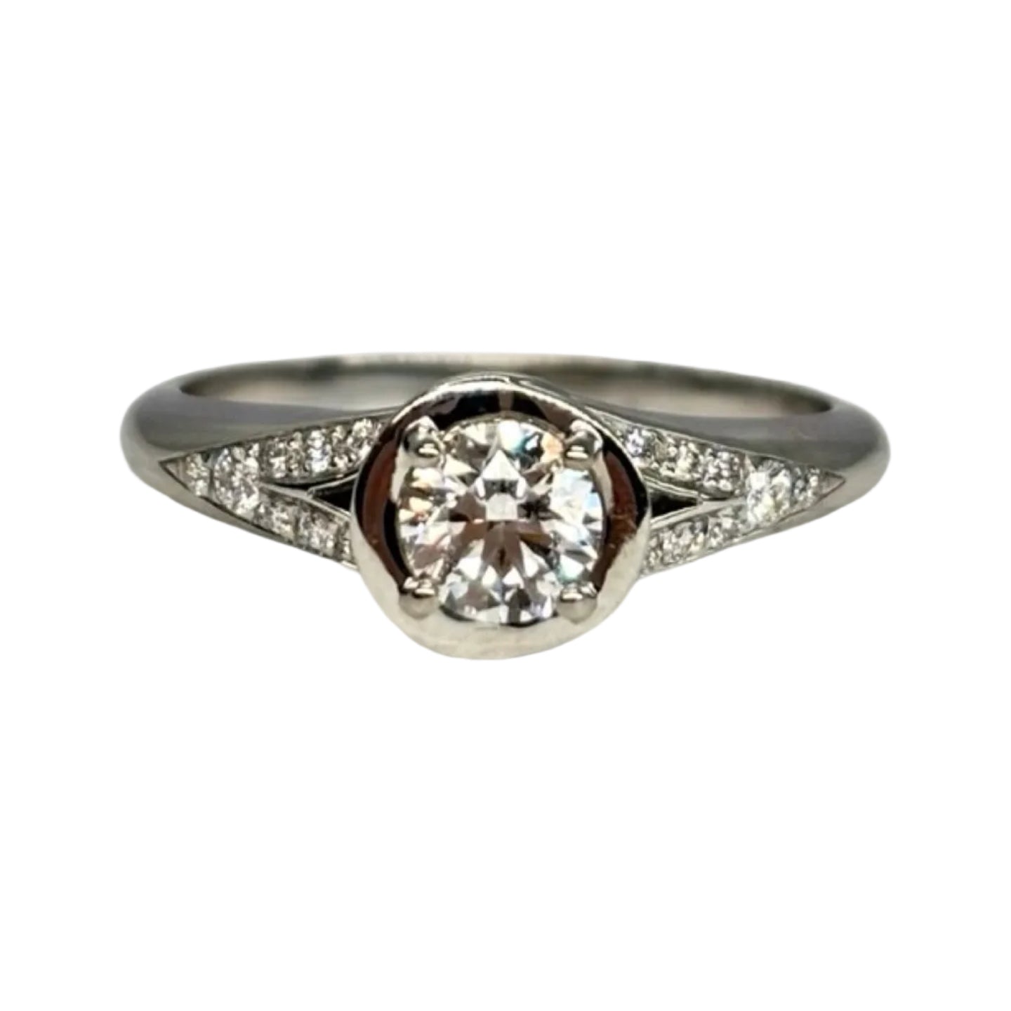 BULGARI "Incontro D'Amore" Solitaire Ring in platinum and diamonds