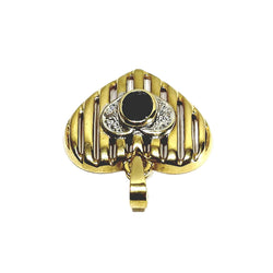 Gold heart pendant with Diamonds and Sapphire