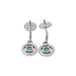 White gold Emerald Drop Earrings