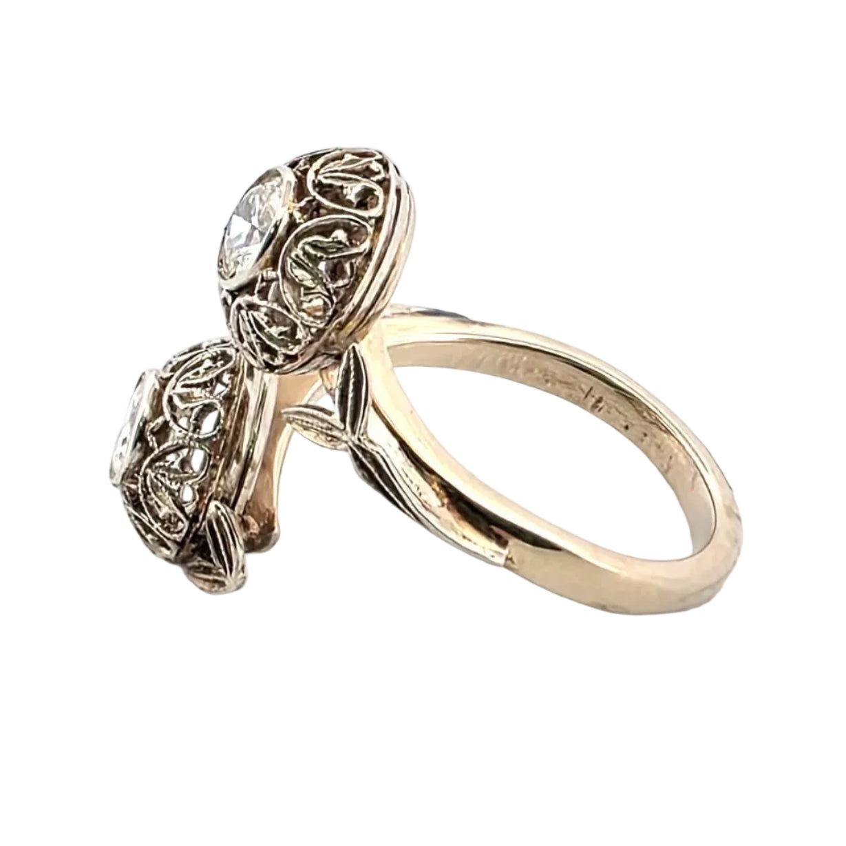 Toi & Moi Ring in Yellow gold and Diamonds