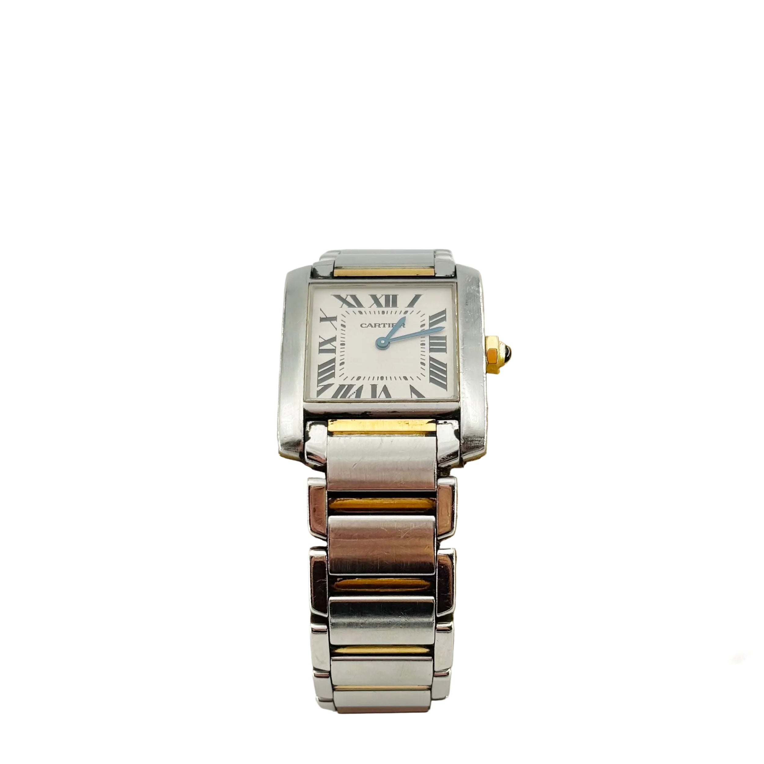 CARTIER "Tank Française" watch in yellow gold and stainless steel