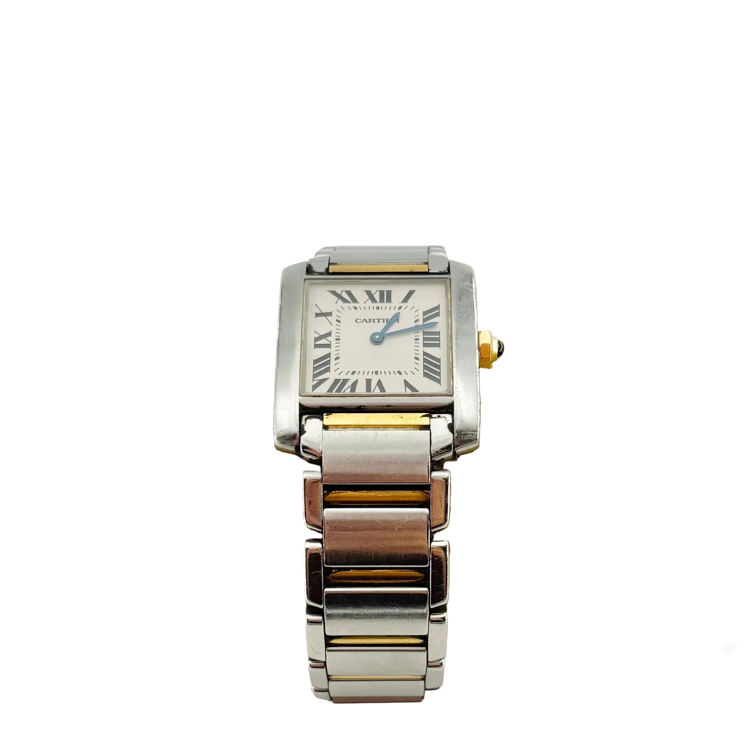 CARTIER "Tank Française" watch in yellow gold and stainless steel
