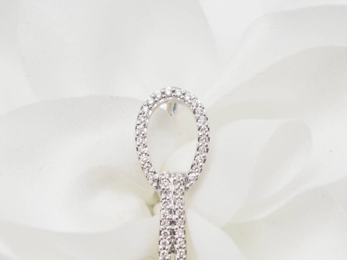 White Gold Drop Earrings with Pearls and Diamonds