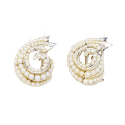 White Gold and Pearl Brooches