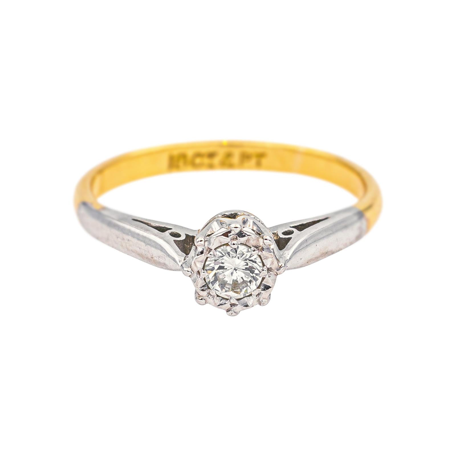 Bague Solitaire Or jaune Diamant