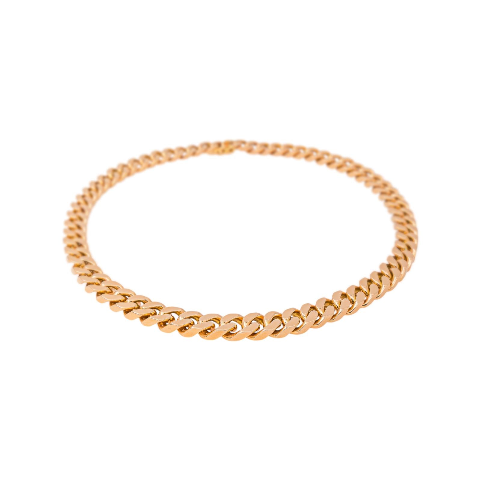 Rose gold curb chain necklace