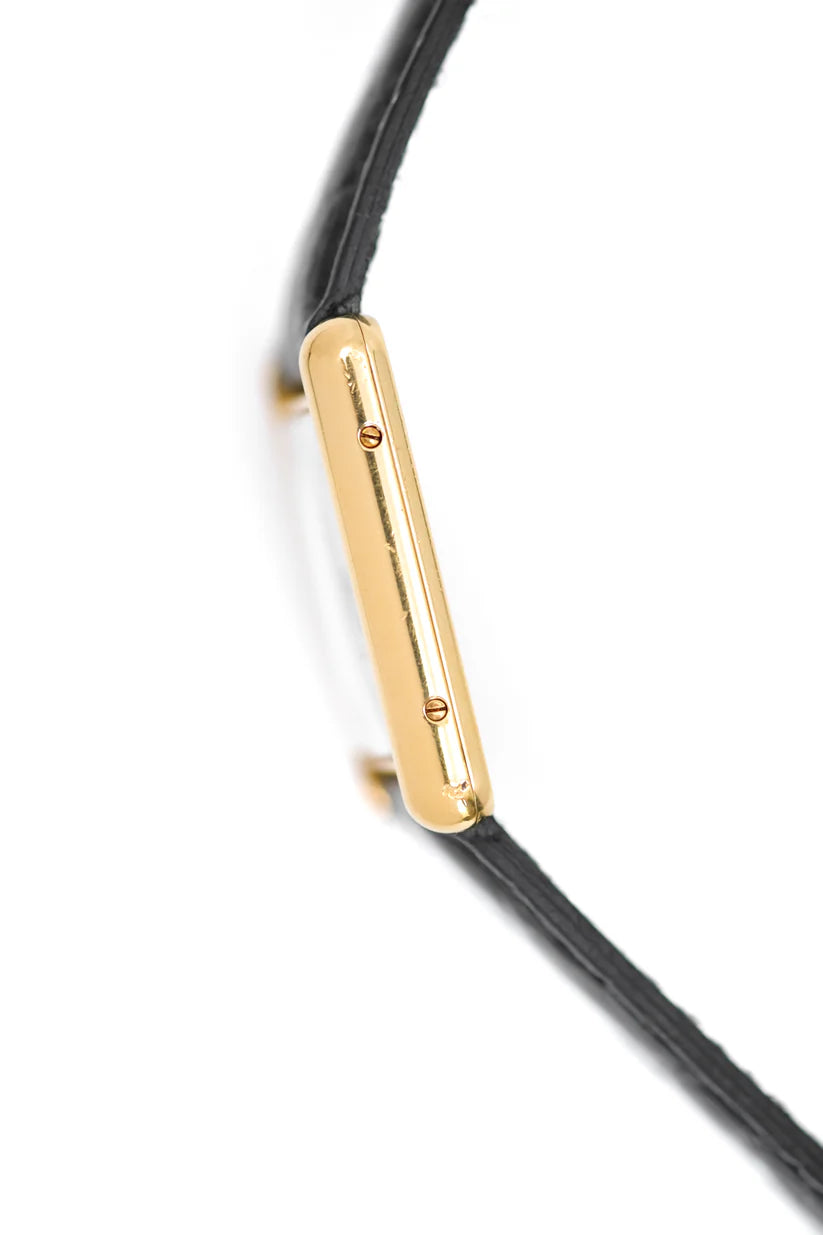 CARTIER "Tank Must Trinity" Watch in Vermeil and Leather