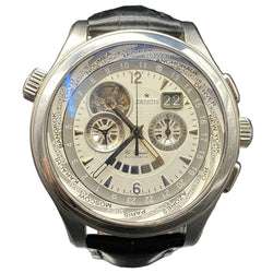 ZENITH "El Primero Grande Class Multicity Open Traveller" watch in steel, silver, and leather