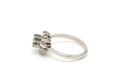 Bague Marguerite en or blanc, tourmaline et diamants