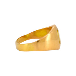 Yellow Gold Signet Ring with Sapphire