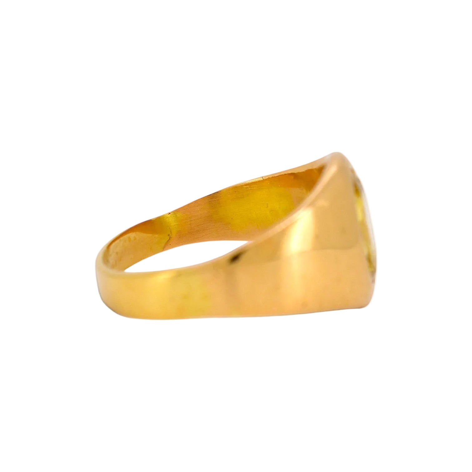 Yellow Gold Signet Ring with Sapphire