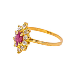 Marquise Ring in Yellow gold with Rubies