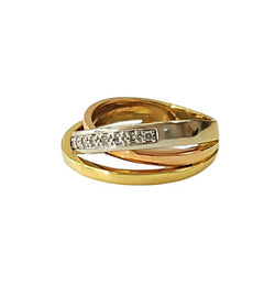 GUY LAROCHE Wedding band in white gold, yellow gold, rose gold, and diamonds