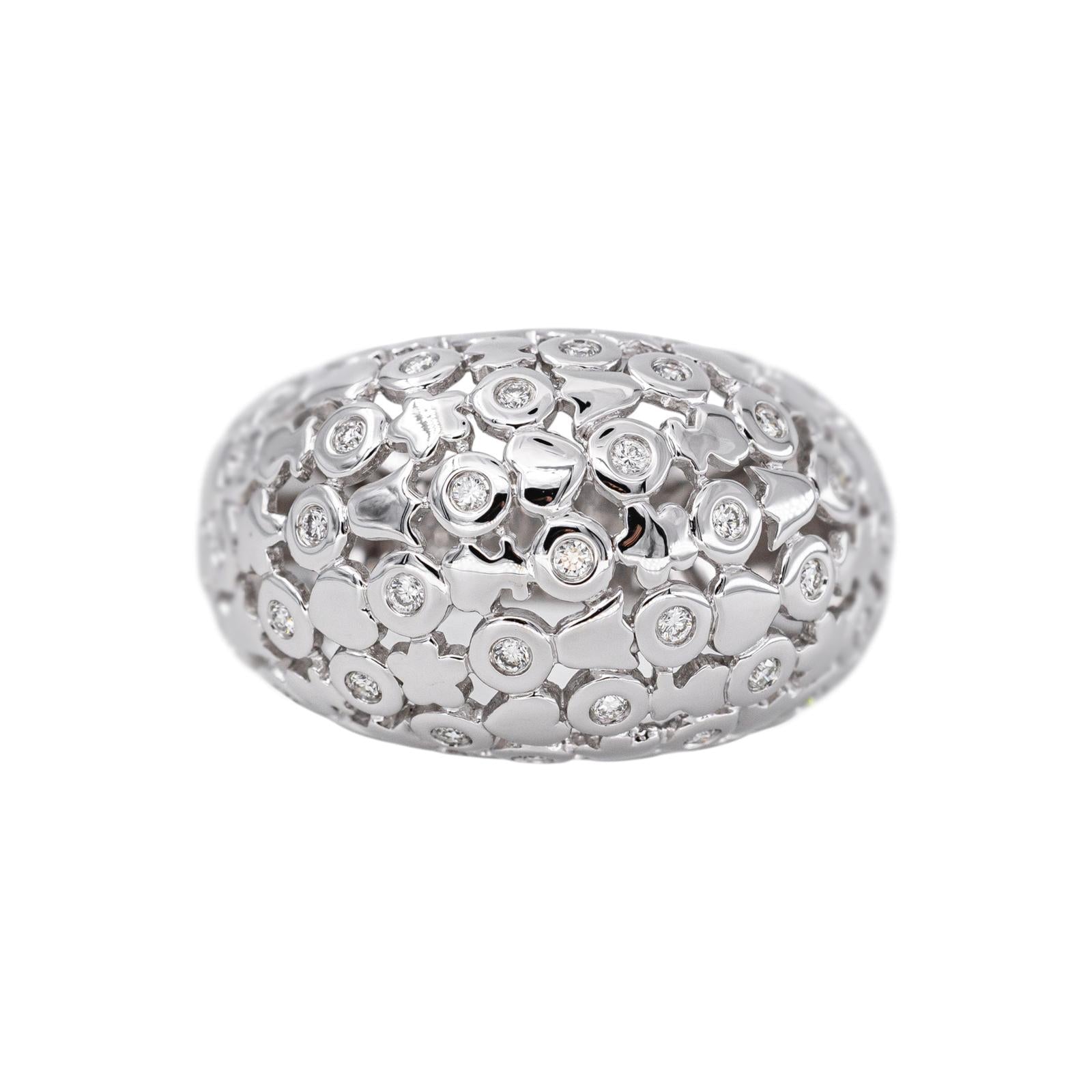 White Gold Diamond Dome Ring