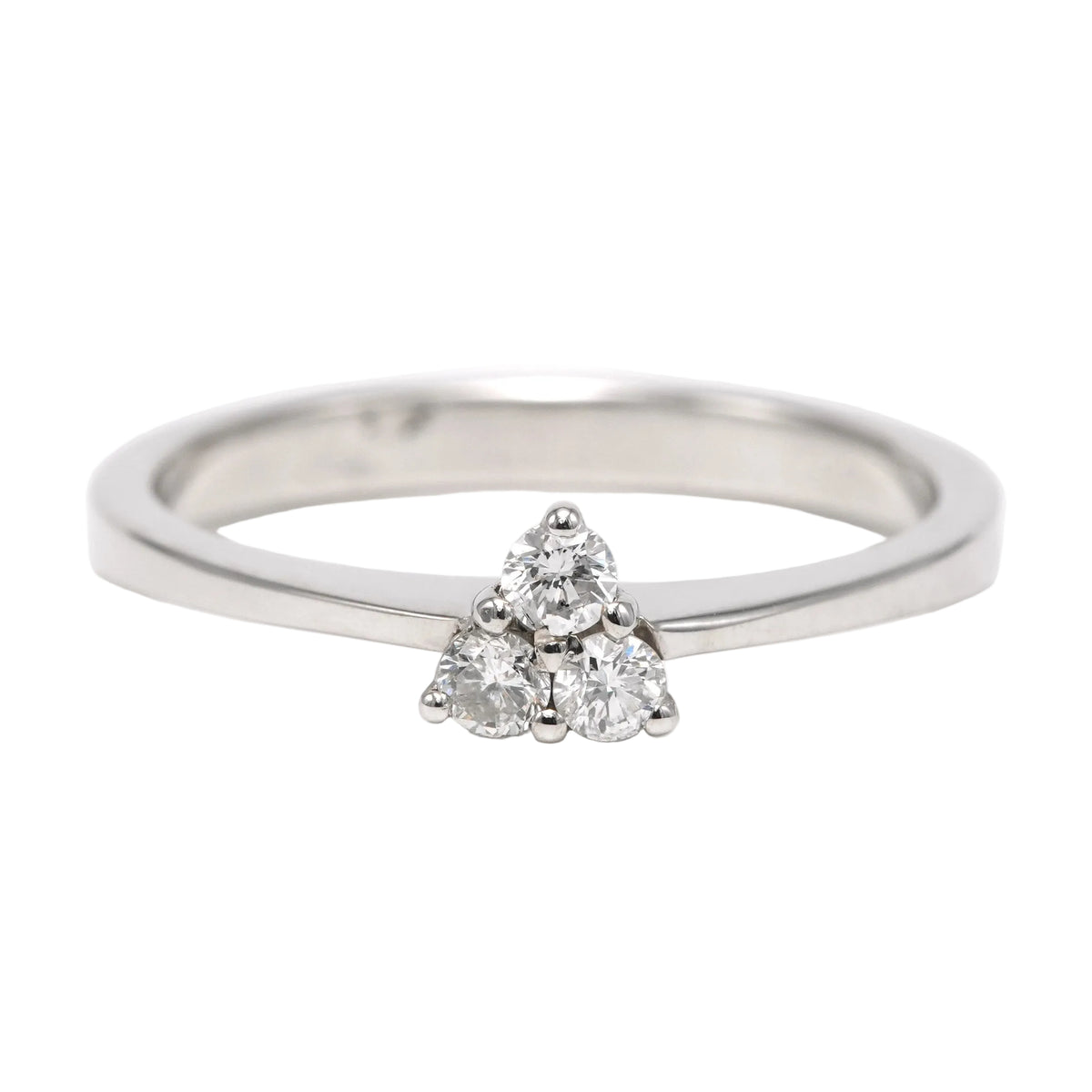 Trilogy Ring in White Gold and Diamonds