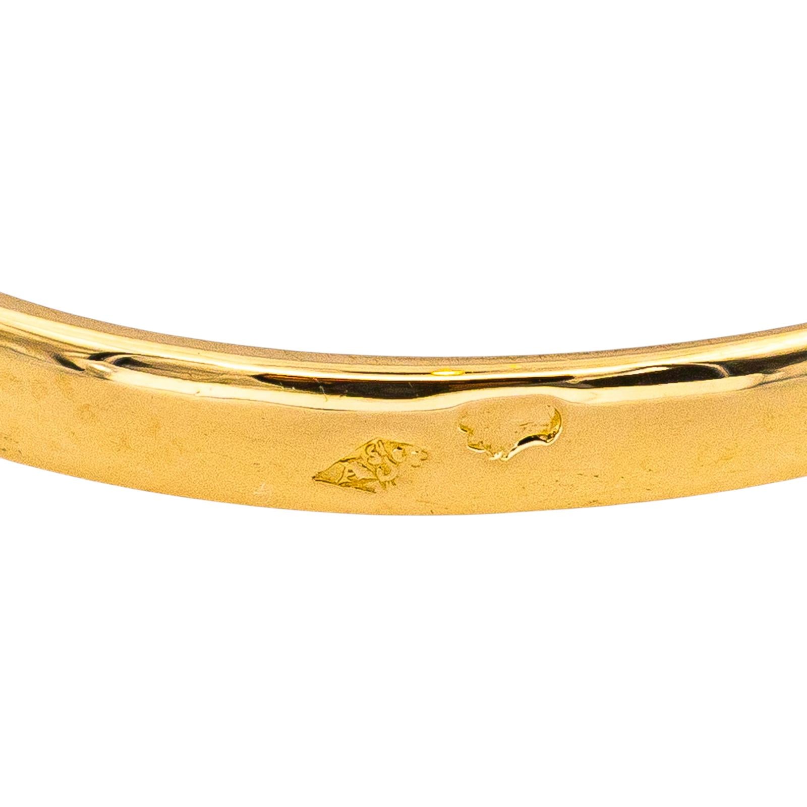 Half wedding band ring Yellow gold Diamond