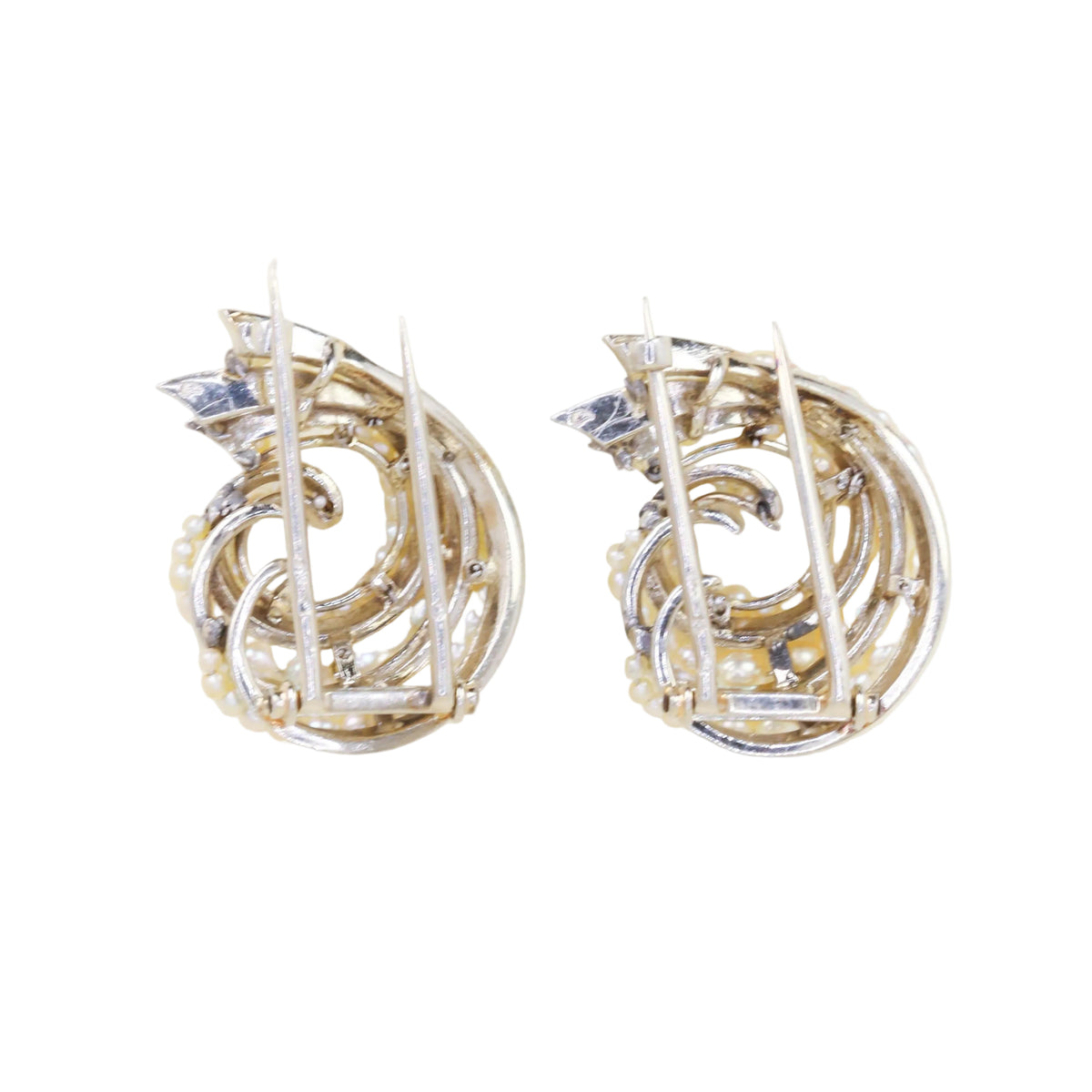 White Gold and Pearl Brooches