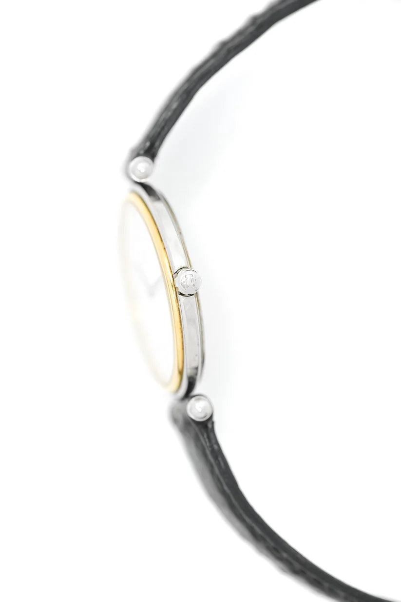 VAN CLEEF & ARPELS "PA 49" Watch in Yellow gold, steel and leather