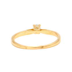 Yellow Gold Solitaire Ring with Diamond