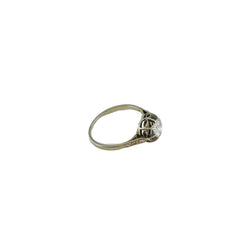 White Gold Solitaire Ring with Diamonds