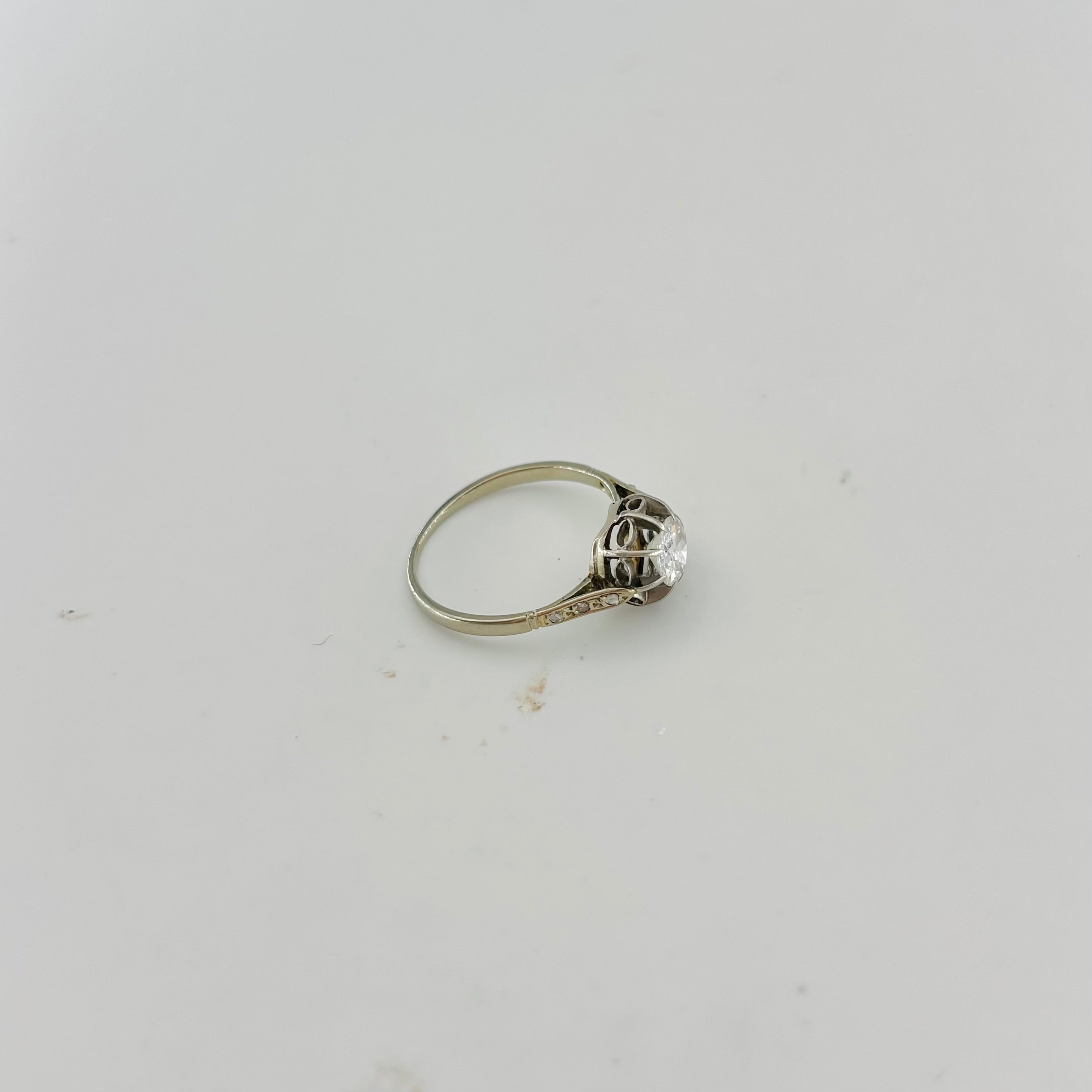 Solitaire Ring in White Gold, Platinum, and Diamonds