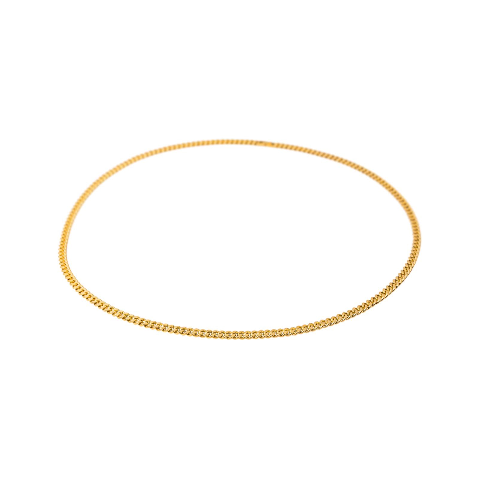 Yellow gold curb chain necklace