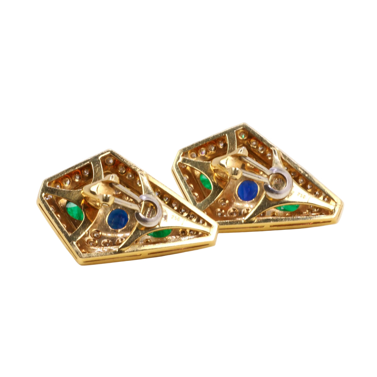 REPOSSI set in yellow gold, with pearls, sapphires, emeralds, and diamonds