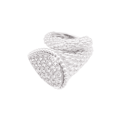 Bague BOUCHERON "Serpent Bohème motif L", or blanc, diamants.