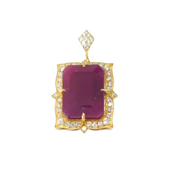 Yellow gold, Ruby, and Diamond pendant