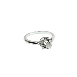 White gold and diamond Solitaire Ring