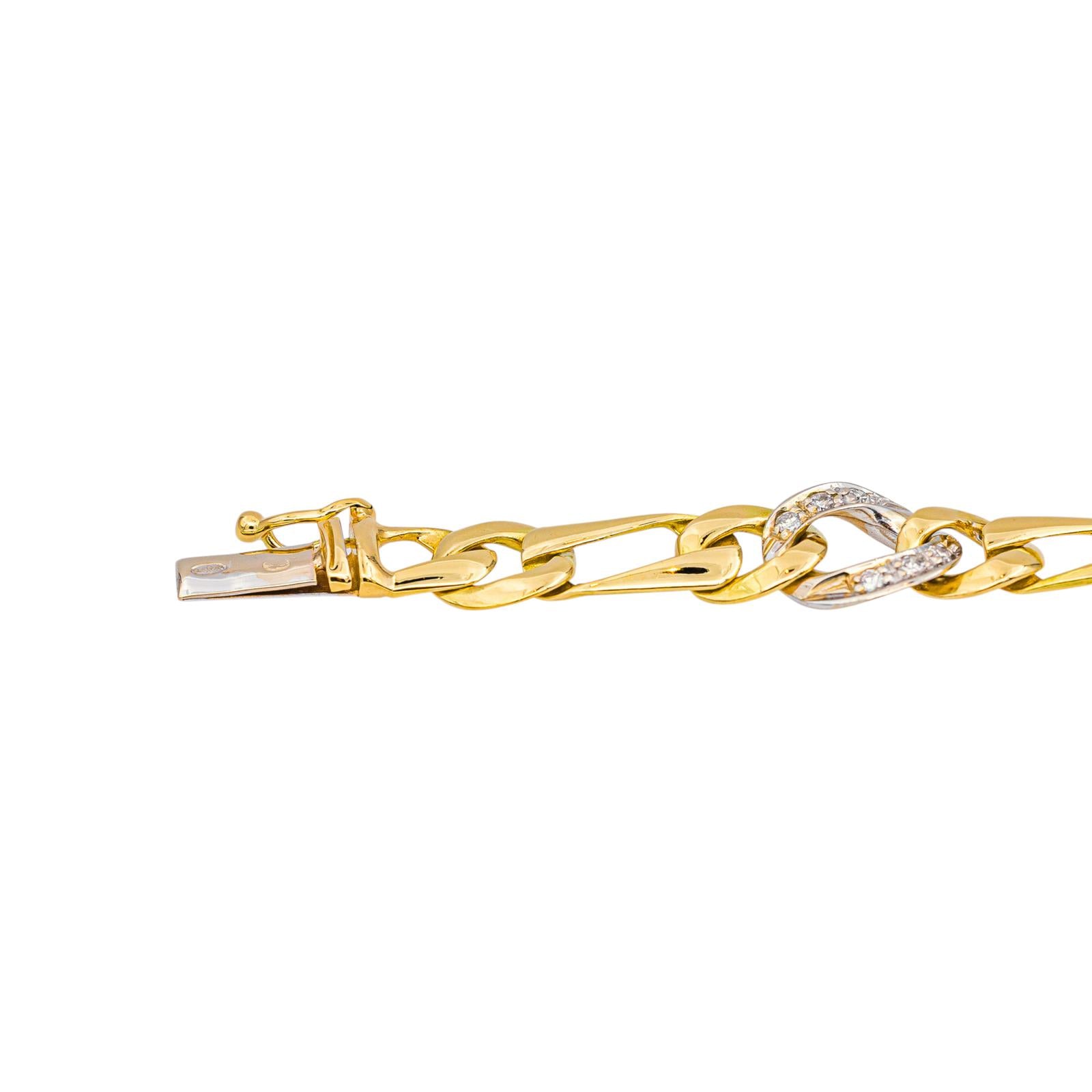 Yellow gold Diamond Curb chain Bracelet