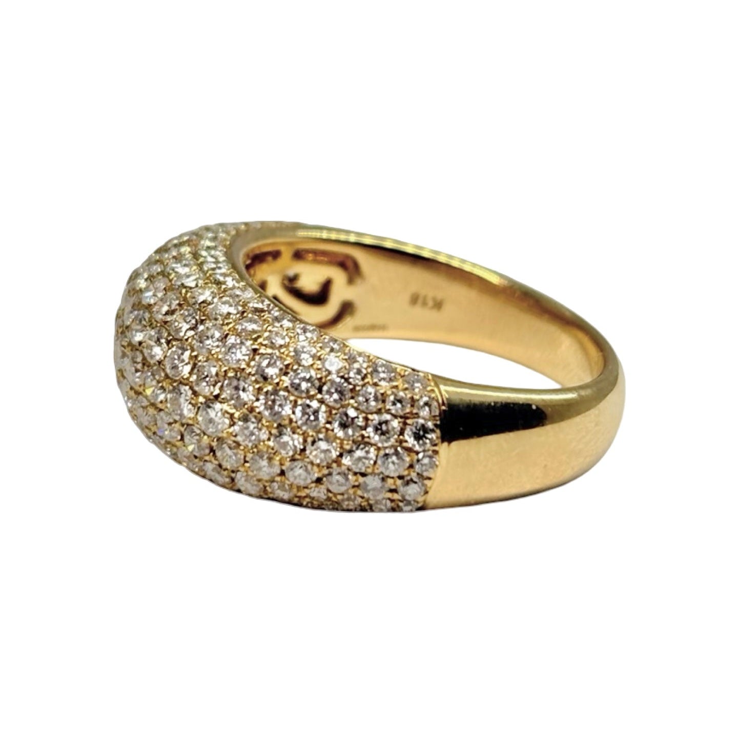 Bague Pavée en or jaune et diamants