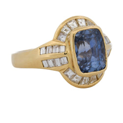 "Entourage" Ring in Yellow Gold, Sapphire, and Diamonds