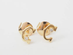 CARTIER "C" Earrings in Yellow Gold and Diamonds