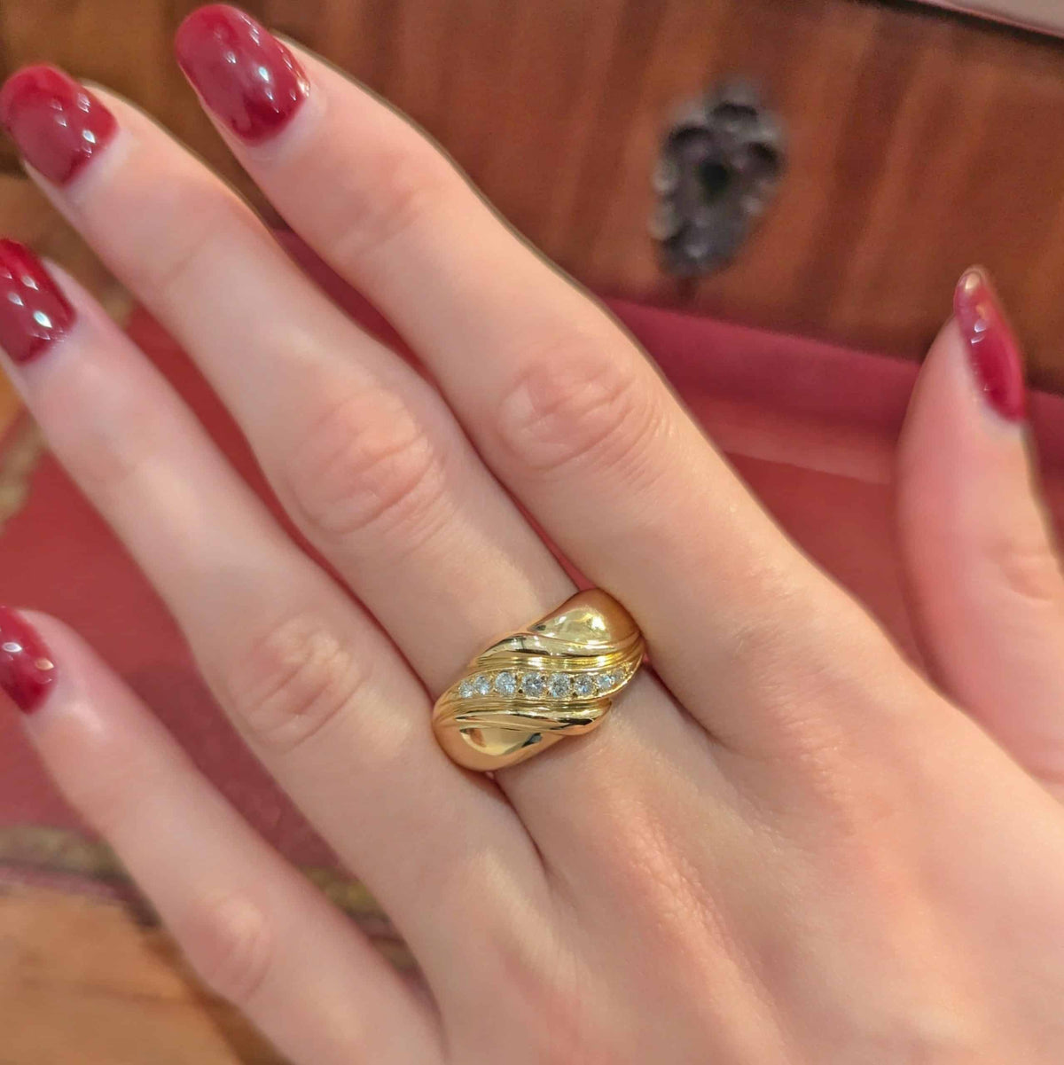 Yellow Gold Diamond Bangle Ring