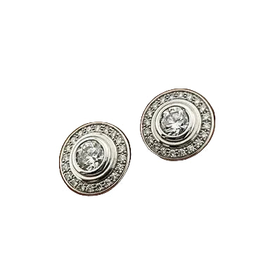 CARTIER Stud Earrings in White Gold and Diamonds