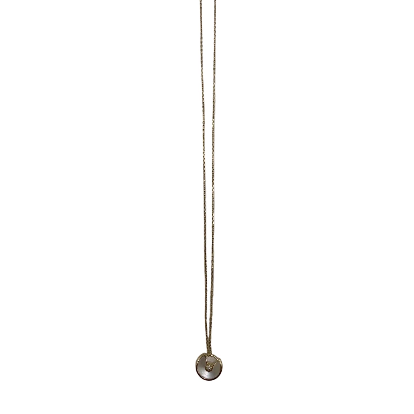 CARTIER "Amulette" Pendant Necklace in yellow gold, Mother-of-pearl, and diamonds