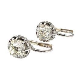 Yellow Gold and Diamond Lever-back Earrings