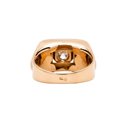 Tank Ring in Rose Gold, Platinum, and Diamond