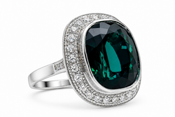 Bague Cocktail en or blanc, tourmaline et diamants