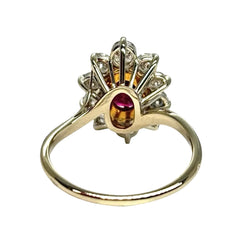 Marguerite Ring in White Gold, Ruby, and Diamonds
