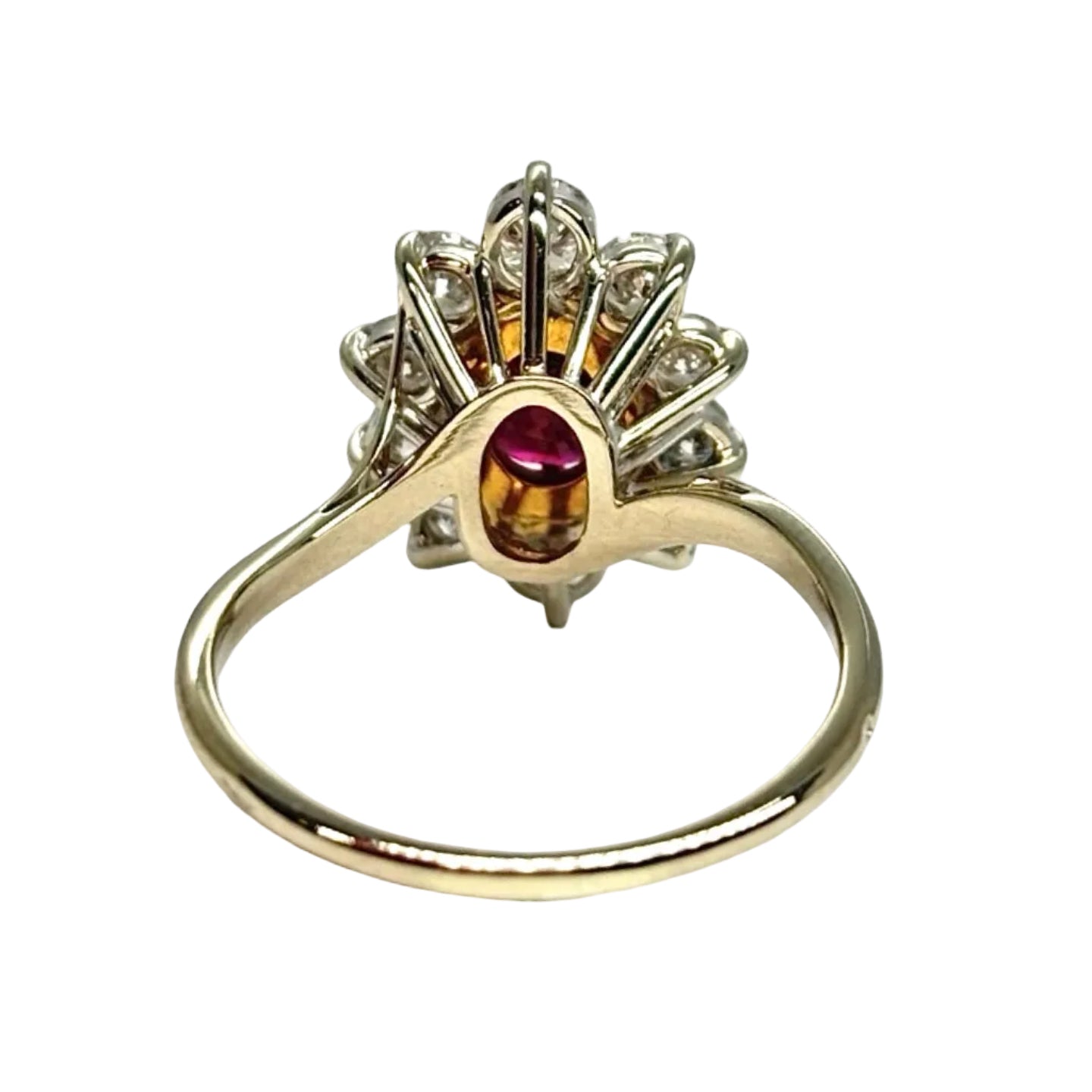 Marguerite Ring in White Gold, Ruby, and Diamonds