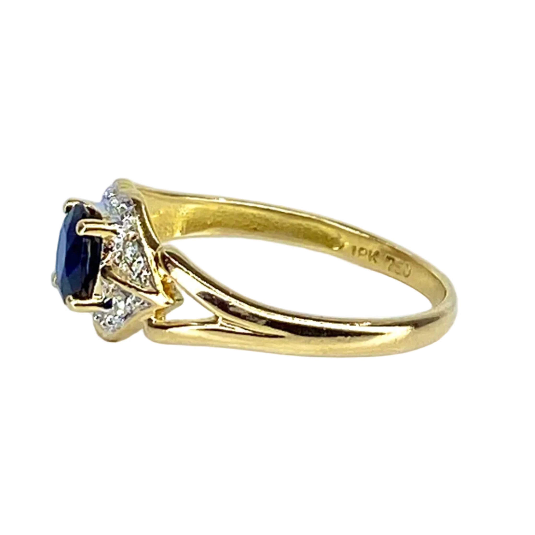 Gold, Sapphire, and Diamond Ring
