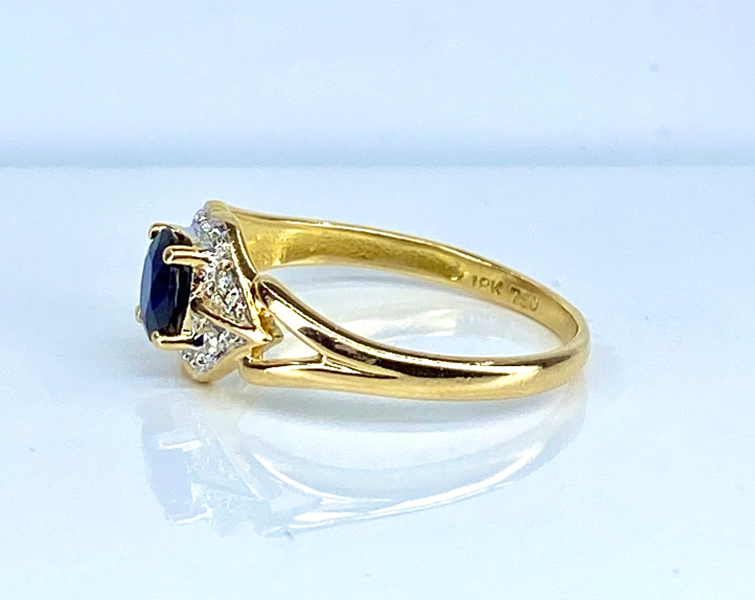 Gold, Sapphire, and Diamond Ring