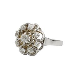 Bague Marguerite en or blanc et diamants