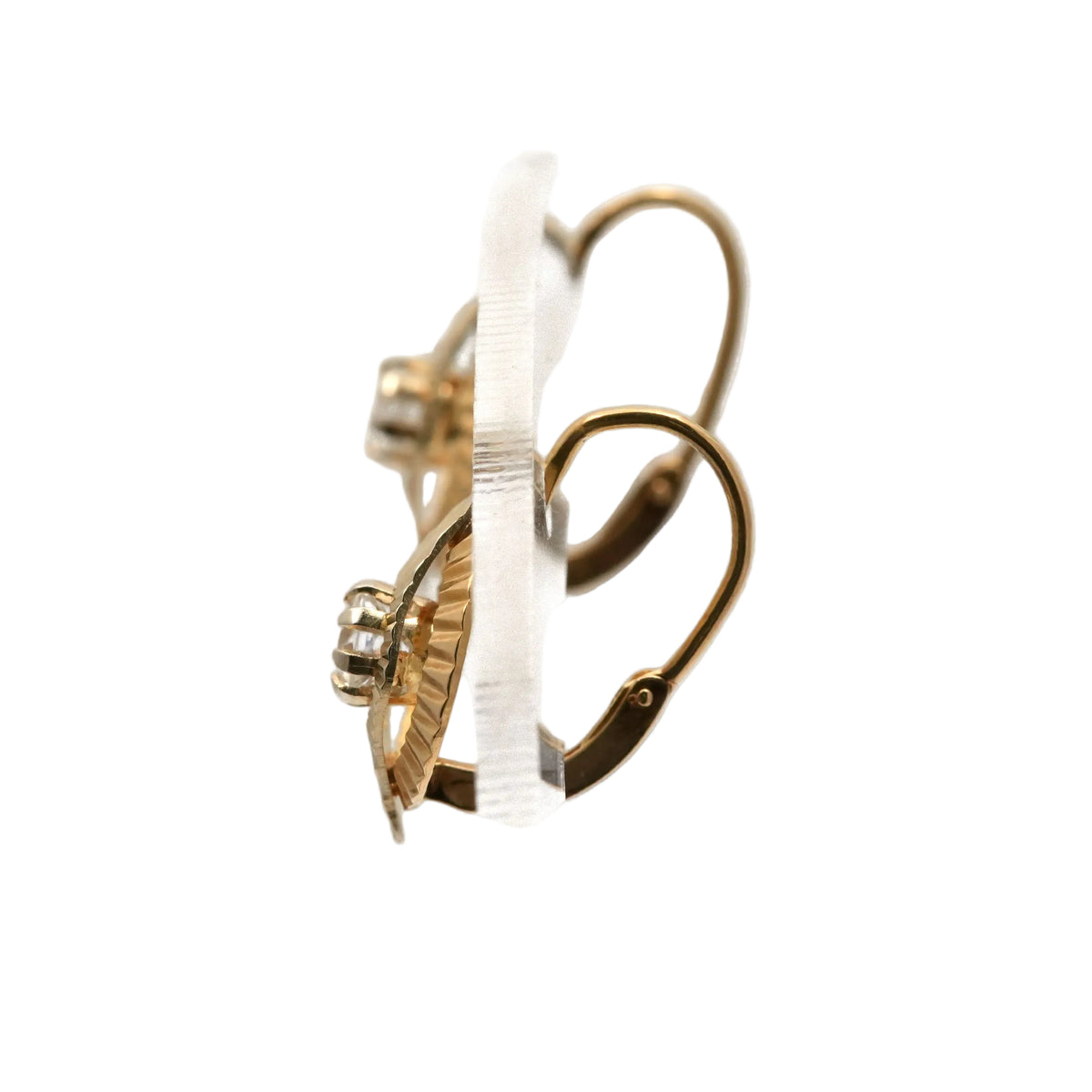 Yellow Gold and Sapphire Lever-back Earrings