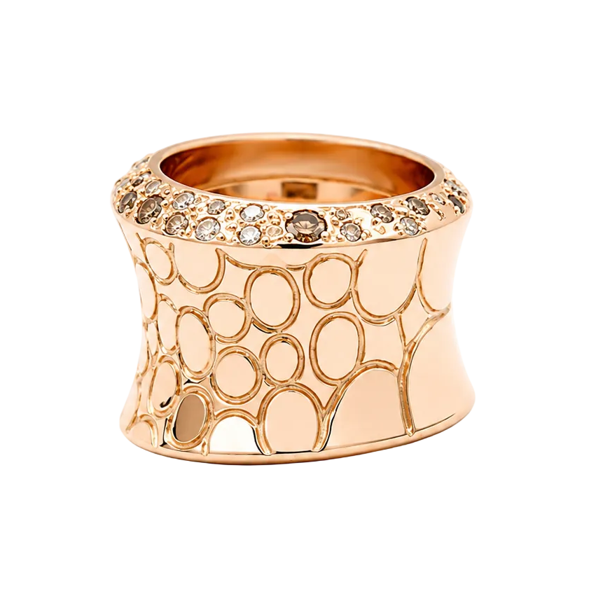 POMELLATO "Cocco" Headband Ring in Rose gold and Diamonds