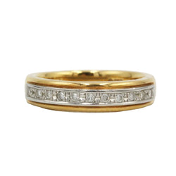 Wedding Band in Yellow Gold, Platinum, and Diamonds
